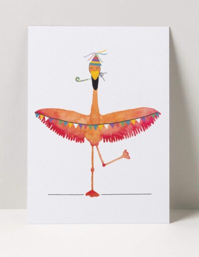 Verjaardagskaart flamingo