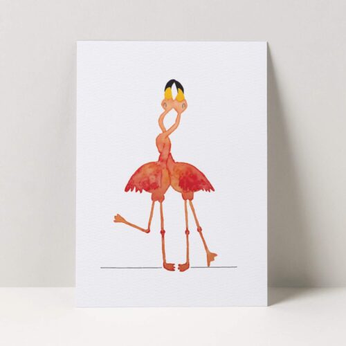 wenskaart flamingo liefde