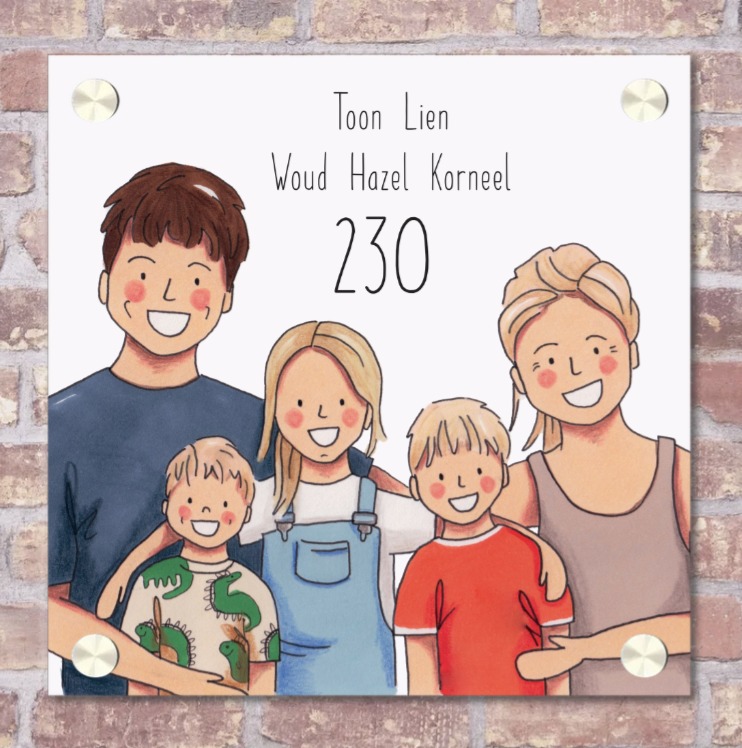 Portret tekening op huisnummerbord - Afbeelding 4