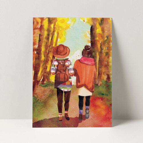 wenskaart herfstwandeling